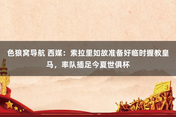 色狼窝导航 西媒：索拉里如故准备好临时握教皇马，率队插足今夏世俱杯